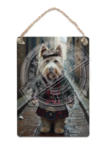 HIGHLAND CREW - Westie Dog Fridge Magnet Metal Signs