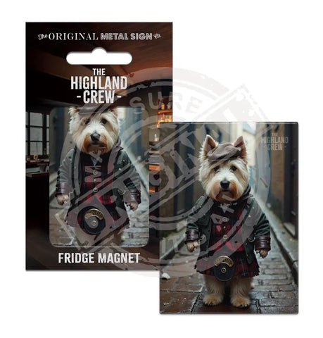 HIGHLAND CREW - Westie Dog Fridge Magnet Metal Signs