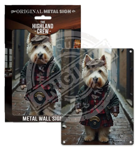 HIGHLAND CREW - Westie Dog Fridge Magnet Metal Signs