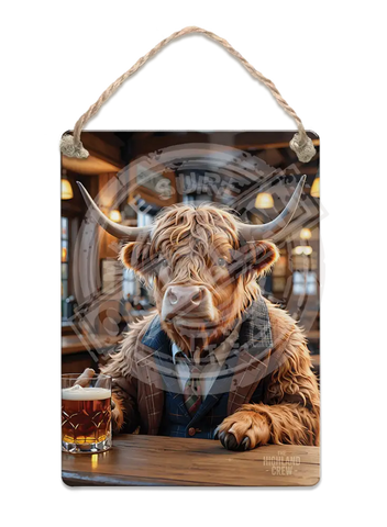 HIGHLAND CREW - Whisky Bar Fridge Magnet Metal Signs