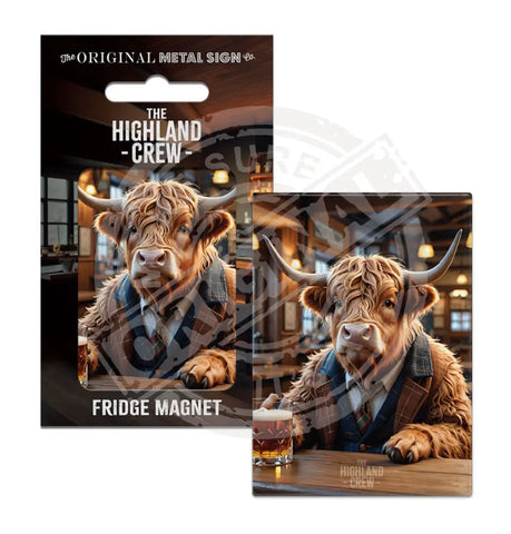 HIGHLAND CREW - Whisky Bar Fridge Magnet Metal Signs