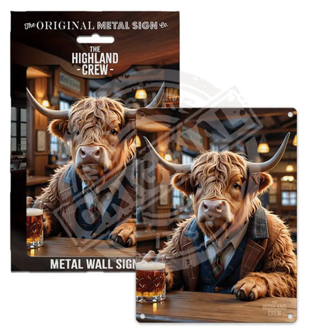 HIGHLAND CREW - Whisky Bar Fridge Magnet Metal Signs