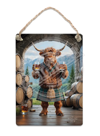 HIGHLAND CREW - Whisky Barrels Fridge Magnet Metal Signs