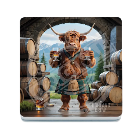HIGHLAND CREW - Whisky Barrels Fridge Magnet Metal Signs