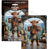 HIGHLAND CREW - Whisky Barrels Mini Metal Sign 15cm x 20cm Metal Signs