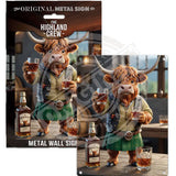 HIGHLAND CREW - Whisky Cheers Mini Metal Sign 15cm x 20cm Metal Signs