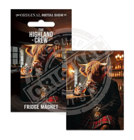 HIGHLAND CREW - Whisky Fridge Magnet Metal Signs