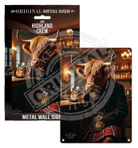 HIGHLAND CREW - Whisky Fridge Magnet Metal Signs