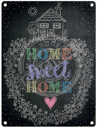 Home Sweet Chalkboard Effect Metal Signs