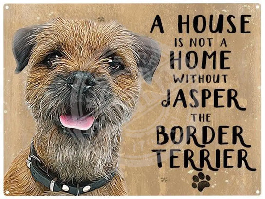 Personalised border terrier metal sign