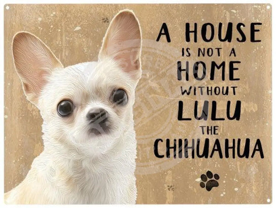 Personalised chihuahua metal sign