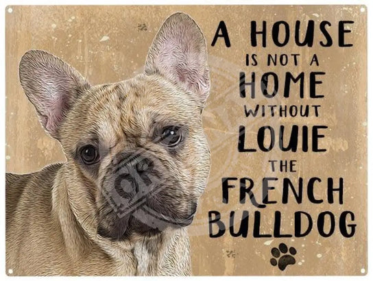 Personalised french bulldog metal sign