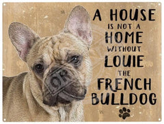 Personalised french bulldog metal sign