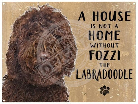 Personalised labradoodle metal sign