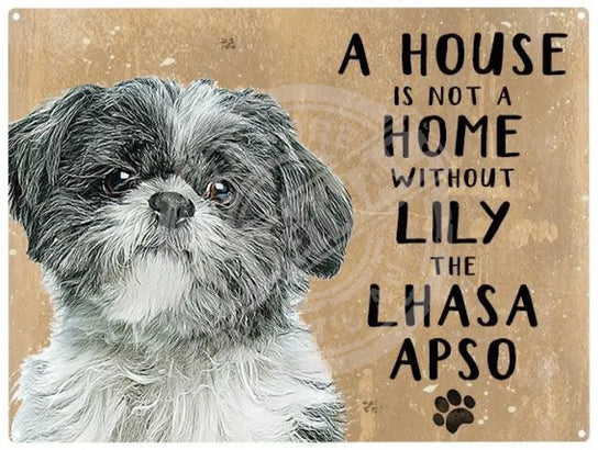 Personalised lhasa apso metal sign