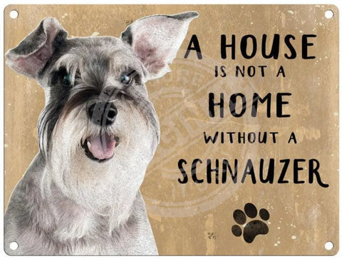 House Is Not A Home - Schnauzer Metal Signs