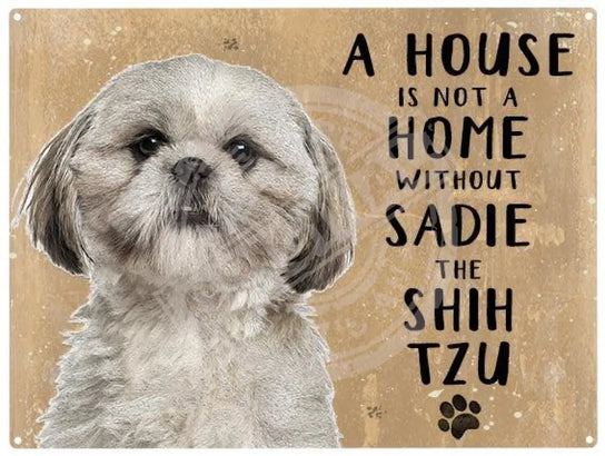 Personalised shiih-tzu metal sign