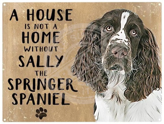 Personalised springer spaniel metal sign