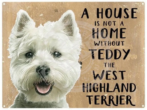 Personalised west highland terrier metal sign