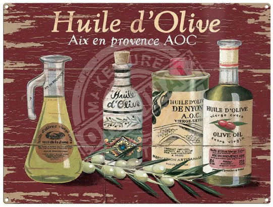 Huile d'Olive Olive Oil by Martin Wiscombe. Metal Sign