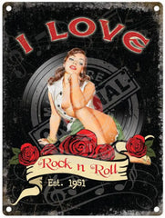 I Love Rock & Roll Metal Signs