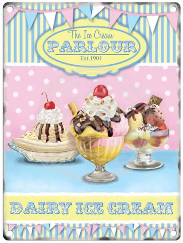 Ice Cream Parlour Metal Signs