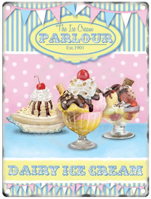 Ice Cream Parlour Metal Signs