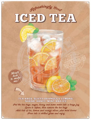 Iced Tea recipe metal sign