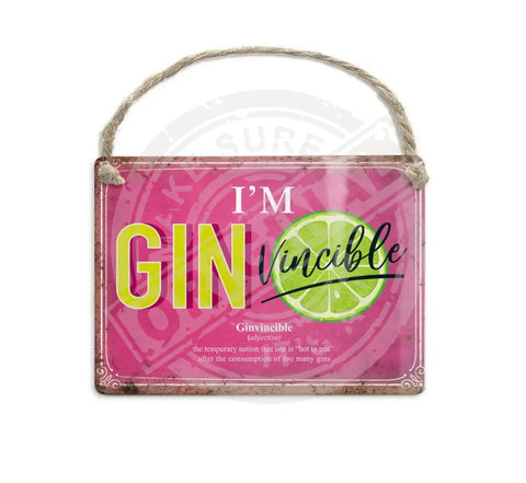 I'm Gin vincible metal fridge magnet