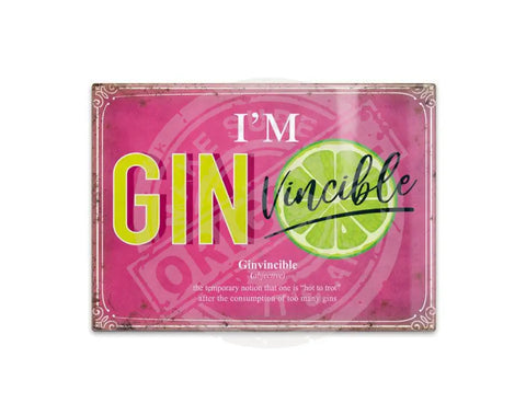 I'm Gin vincible metal fridge magnet