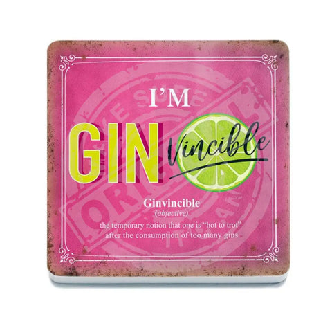 I'm Gin vincible metal fridge magnet