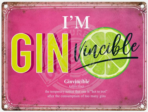 I'm Gin vincible metal fridge magnet