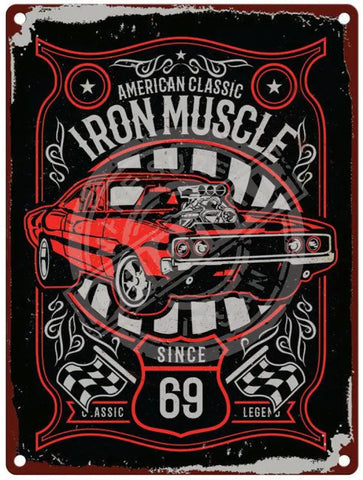 Iron Muscle Metal Signs