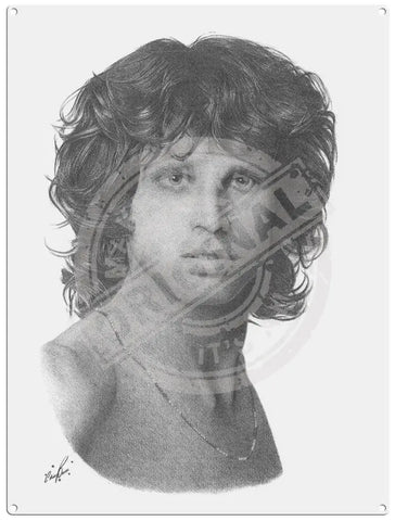 Jim Morrison illustration metal sign