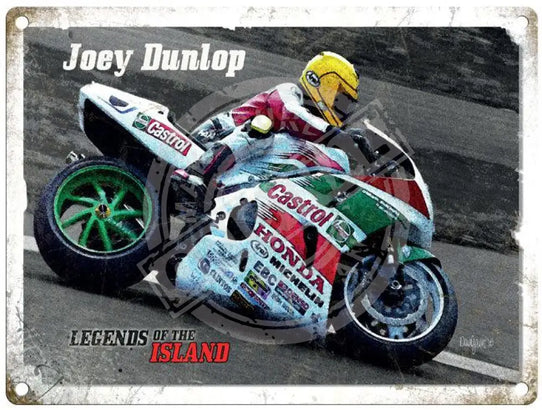 Joey Dunlop - Yellow Helmet Metal Signs