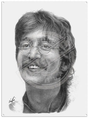 John Lennon illustration metal sign