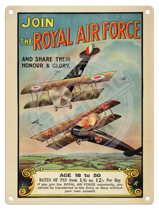 Join The Royal Air Force Metal Signs