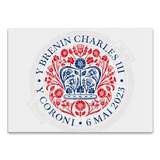 King Charles III Coronation Emblem Fridge Magnet in Welsh Language