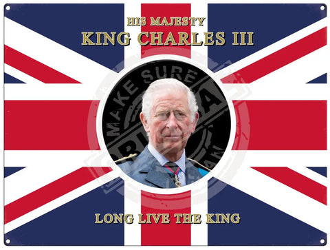 King Charles the third Union Jack flag metal sign