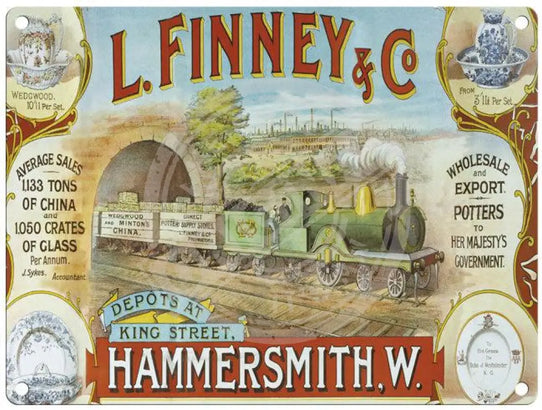 L Finney & Co. Metal Signs