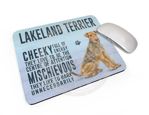 Lakeland Terrier Dog characteristics mouse mat.