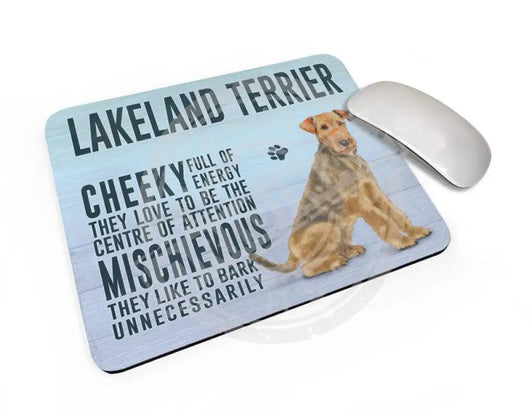 Lakeland Terrier Dog characteristics mouse mat.