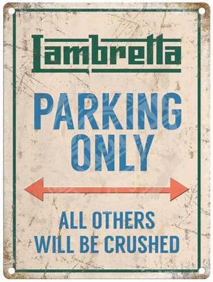 Lambretta Parking Only Metal Signs