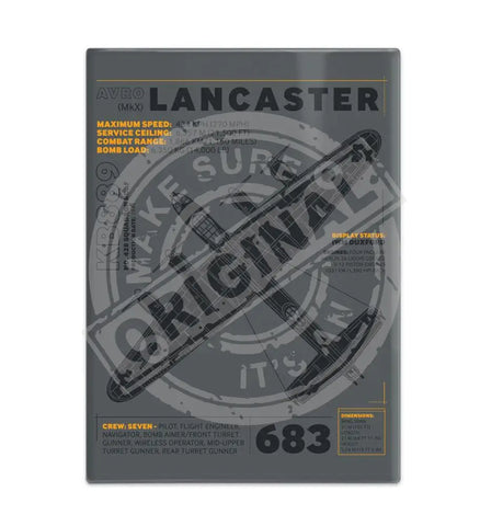 Lancaster Bomber -technical fridge magnet