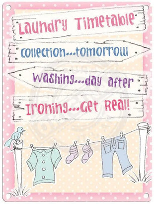 Laundry Timetable Metal Signs