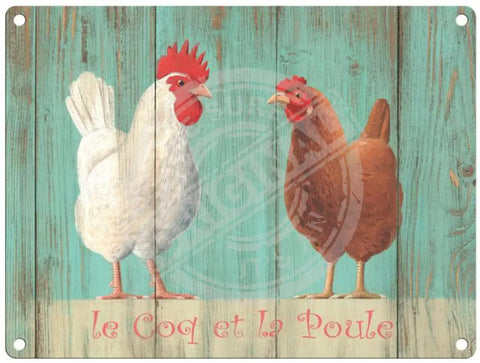 Le Coq Et Poule Metal Signs