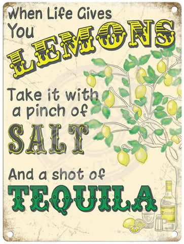 Lemons And Tequila Metal Signs