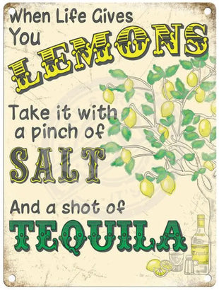 Lemons And Tequila Metal Signs