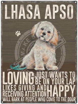 Lhasa Apso Metal Signs