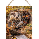 LIFE AFTER HUMANS - Badger Home Sweet Home Dangler Metal Signs